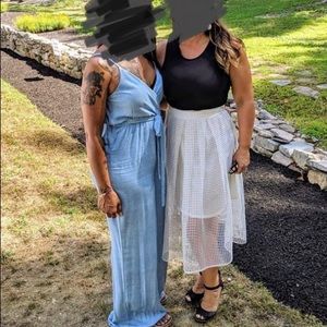 White Birdcage Skirt Tea Length Fully Lined